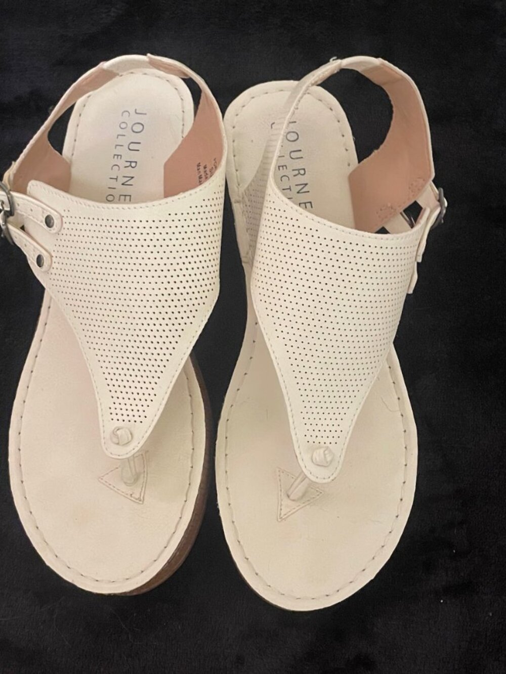 white Journee Collection Women's McKell Wedge Sandal size 8